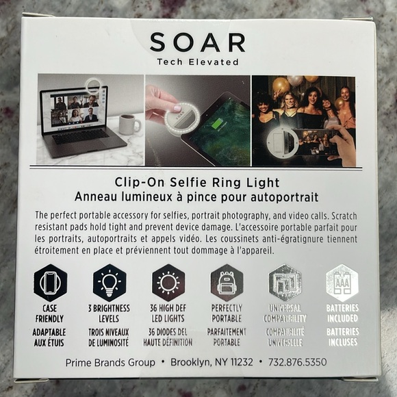 SOAR, clip-on selfie ring light, NIB - Picture 2 of 2